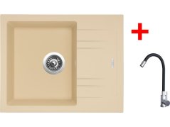 Sinks LINEA 600 Sahara + Elasta nerez/černá