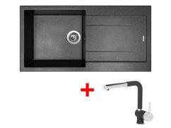 Set Sinks Amanda 990 Metalblack + Mix 3 P GR