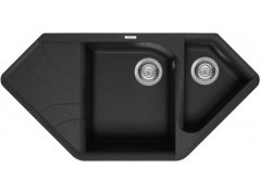 Granitový drez Elleci Ego Corner Full Black G40 - 1