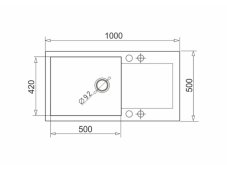 Granitový drez Pyramis Mido 100 x 50 1B 1D Béžová