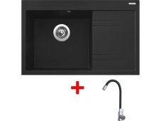 Sinks RIM 780 L Metalblack + Elasta nerez/čierná