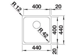 Nerezový dřez Blanco Solis 400 U nerez kartáčovaný