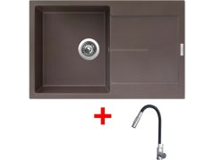 Sinks ULTIMA 790 Marone + ELASTA S nerez/čierná