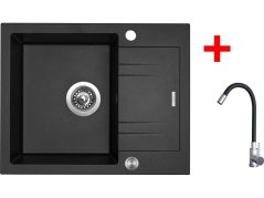 Sinks LINEA 600 XC Metalblack + Elasta nerez/černá