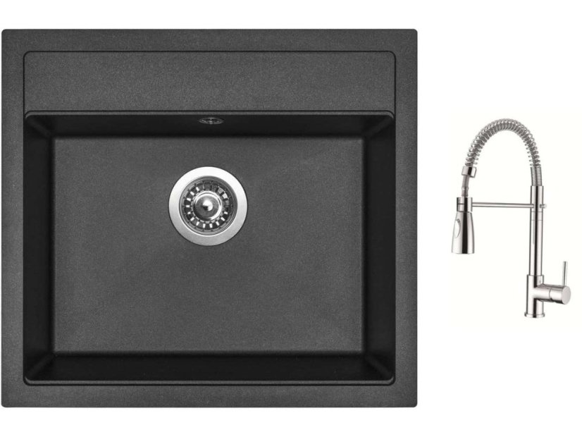 Set Sinks SOLO 560 Metalblack + baterie Sinks MIX 35 PROF S chrom