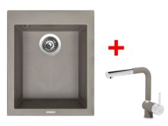 Set Sinks CUBE 410 Truffle + Mix 3 P GR