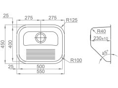 Nerezový drez Sinks ACQUAVIVA 550 V leštený