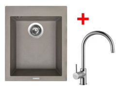 Set Sinks CUBE 410 Truffle + Vitalia Set Sinks CUBE 410 Truffle + Vitalia