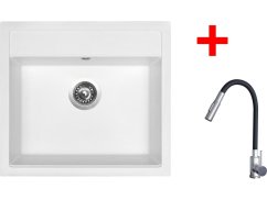 Set Sinks Solo 560 Milk + Elasta S nerez/čierná