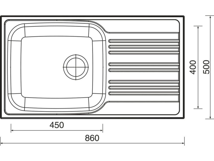 Nerezový dřez Sinks STAR 860 XXL V nákres