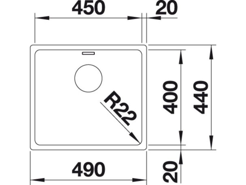 Nerezový drez Blanco ANDANO 450 U InFino Nerez hodvábny lesk