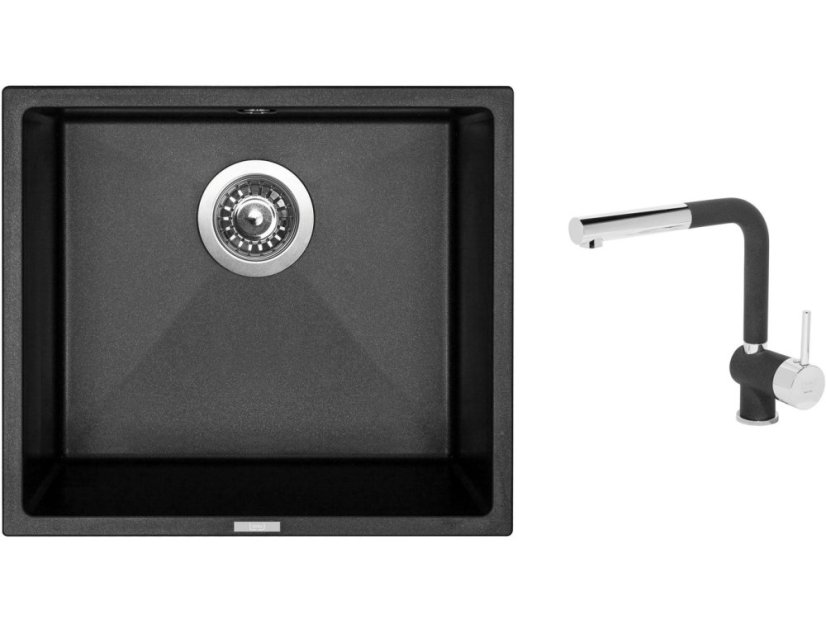 Set Sinks FRAME 457 Metalblack + baterie Sinks MIX 3 P Metalblack