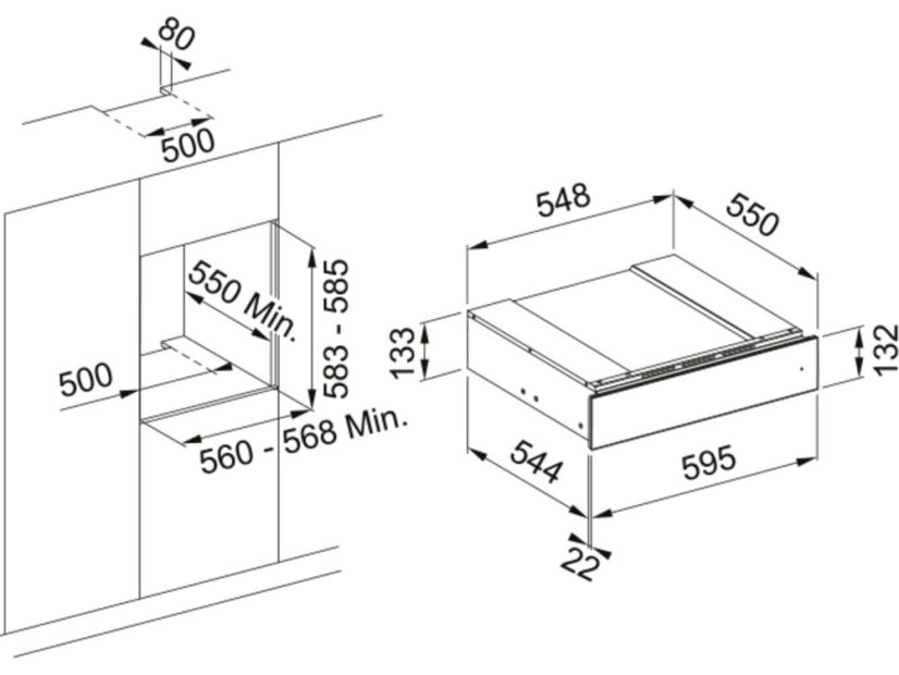 Ohřívací zásuvka Franke FMY 14 DRW XS Černé sklo/Nerez