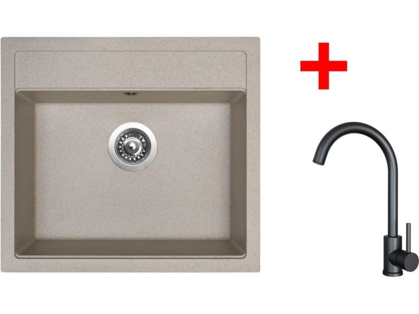 Set Sinks Solo 560 Avena + Arco čierná matná