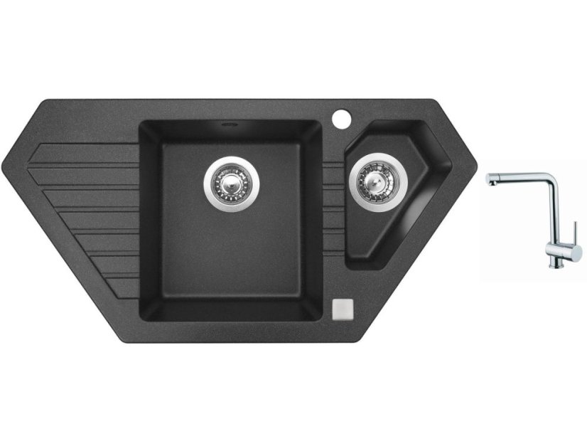 Set Sinks BRAVO 850.1 Granblack + batéria Sinks MIX 3 chróm