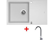 Sinks LINEA 780 XC Milk + Elasta nerez/čierna