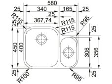 Nerezový dřez Franke AMX 160/2