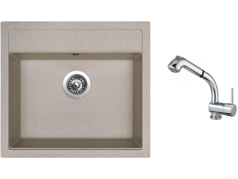 Set Sinks SOLO 560 Avena + baterie Sinks MIX 3 S Chrom