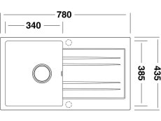 Granitový dřez Sinks RAPID 780 N Granblack nákres