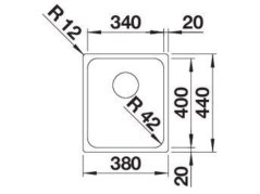 Nerezový drez Blanco Solis 340 U InFino nerez kartáčovaný, bez tiahla