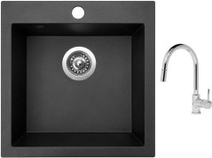 Set Sinks VIVA 455 Metalblack + baterie Sinks MIX 35 P chrom