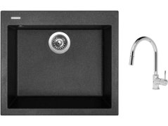 Set Sinks CUBE 560 Granblack + baterie Sinks MIX 35 P chrom Set Sinks CUBE 560 Granblack + baterie Sinks MIX 35 P chrom
