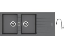 Set Sinks PERFECTO 1160 DUO Titanium + batéria Sinks MIX 35 P chróm