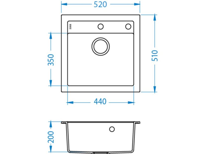 Granitový jednodrez Alveus Formic 20 Chocolate