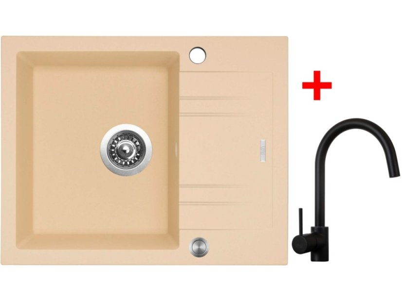 Sinks LINEA 600 XC Sahara + Vitalia čierná matná