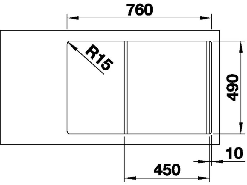 Granitový drez Blanco AXIA III 45 S InFino tartufo drez vpravo s excentrom prísluš. sklo