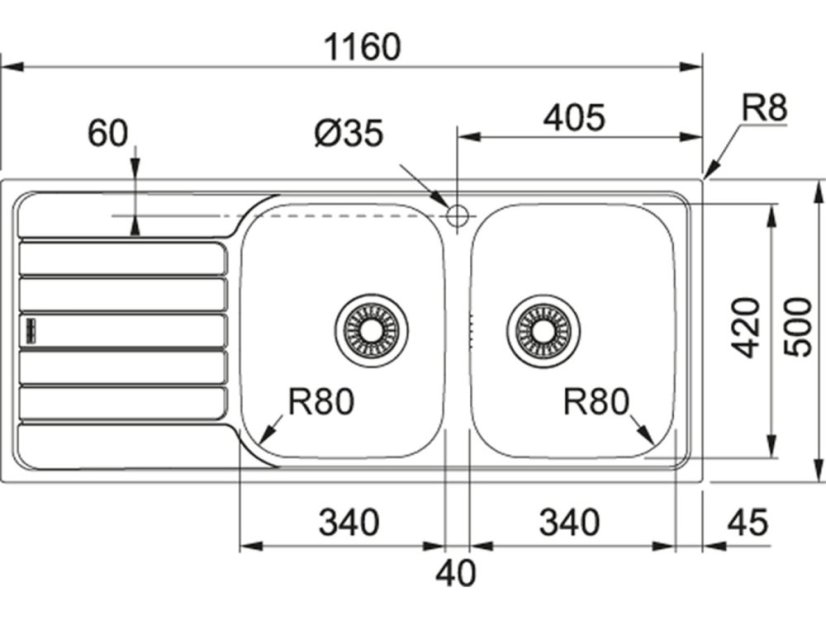 Nerezový dřez Franke SKX 621