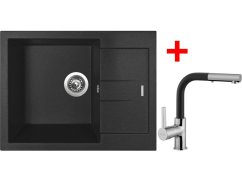 Set Sinks Amanda 650 Metalblack + Enigma S GR