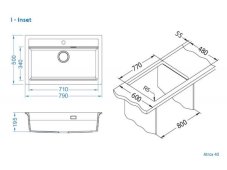 Granitový dřez Alveus Atrox 40 černý 91 nákres