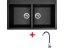 Set Sinks Amanda 860 Duo Metalblack + Elasta nerez/čierná