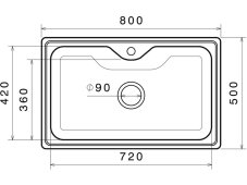 Nerezový drez Sinks BIGGER 800 V 0,8 mm matný