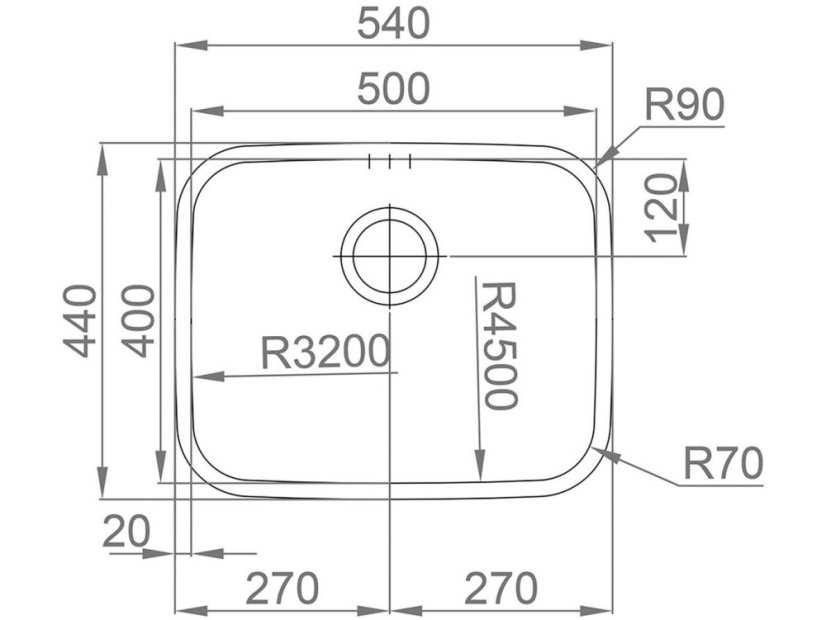 Set Sinks BELOM 540 V leštený + batéria Sinks MIX 3 S