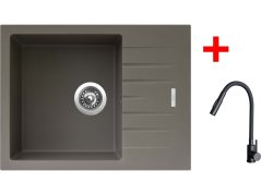 Sinks PERFECTO 650 Truffle + ELASTA S čierná matná