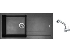 Set Sinks AMANDA 990 Metalblack + baterie Sinks MIX 3 S Chrom