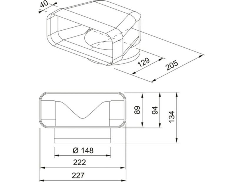 Přechodové koleno 90 °
