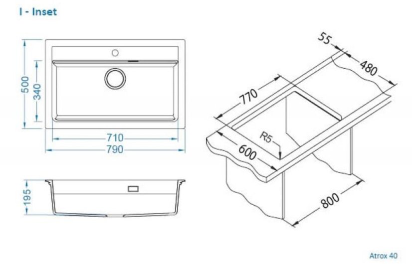 Granitový dřez Alveus Atrox 40 Béžový