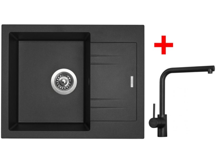 Sinks LINEA 600 Metalblack + Elka čierná matná