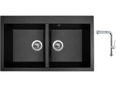 Set Sinks AMANDA 860 DUO Metalblack + batéria Sinks SLIM S2 kartáčovaná