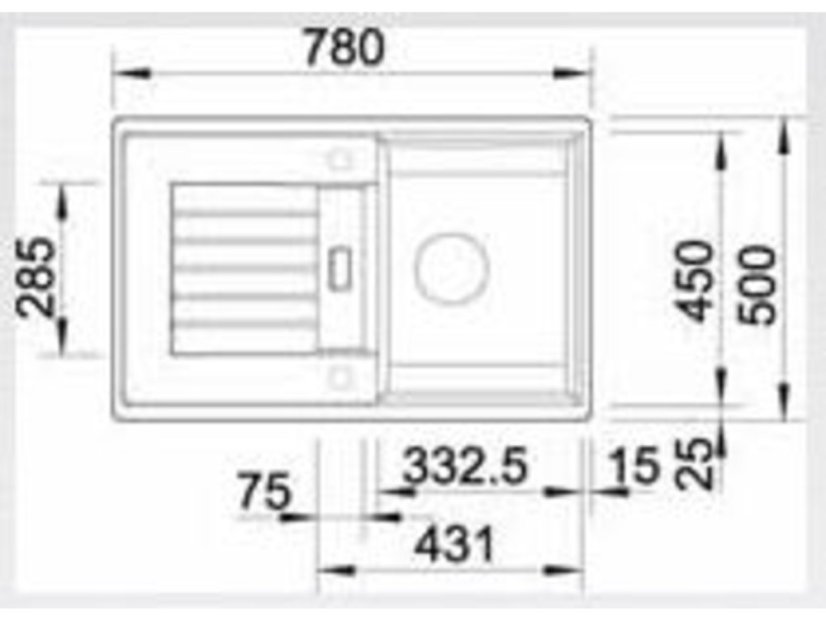 Granitový drez Blanco ZIA 45 S čierna s excentrom