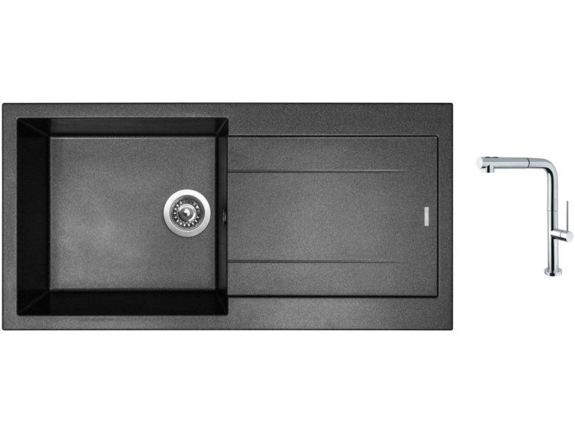 Set Sinks AMANDA 990 Metalblack + baterie Sinks SLIM S2 kartáčovaná