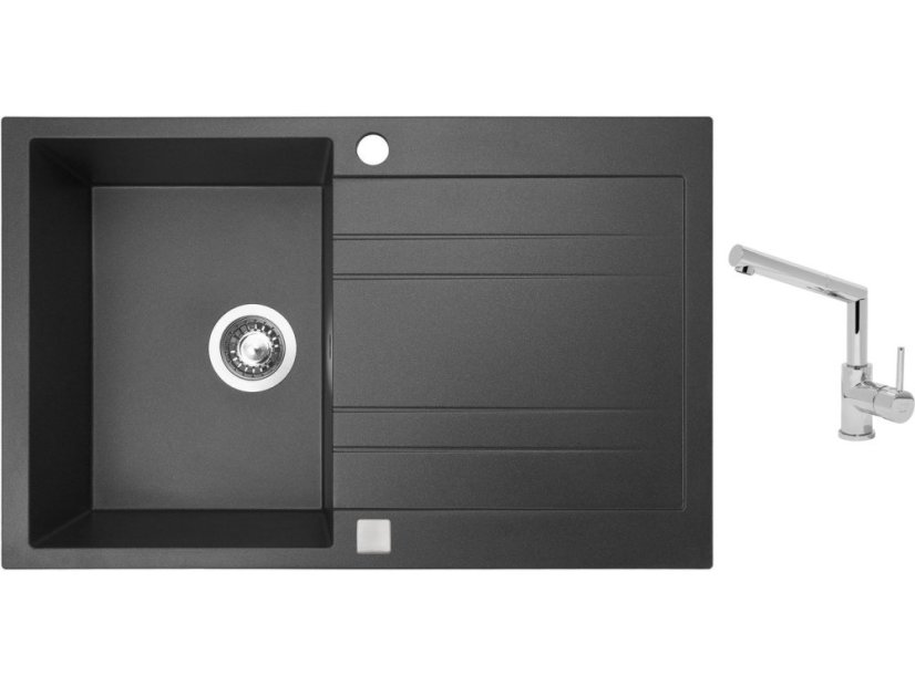 Set Sinks GRANDE 800 Granblack + baterie Sinks MIX 350 P chrom