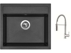 Set Sinks SOLO 560 Metalblack + baterie Sinks MIX 35 PROF S chrom