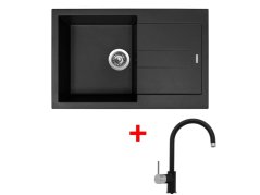 Set Sinks Amanda 780 Pureblack + Vitalia GR