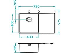 Nerezový drez Alveus PURE 40 pravý