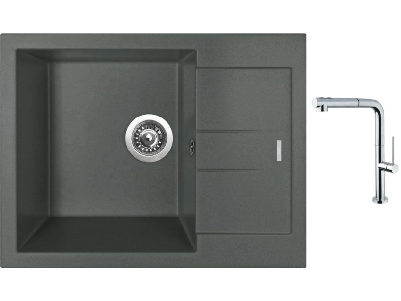 Set Sinks AMANDA 650 Titanium + baterie Sinks SLIM S2 kartáčovaná