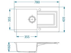 Granitový dřez Alveus FALCON 30 černá